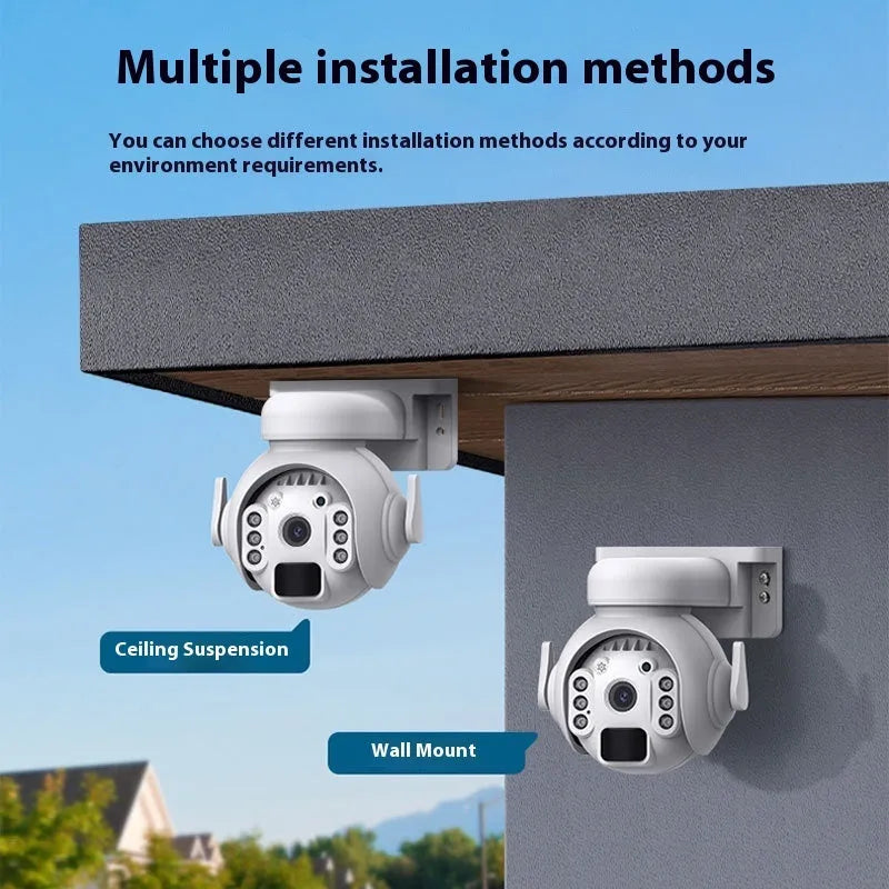 Solar security camera with 3MP resolution and night vision in white, black or camouflage finishes