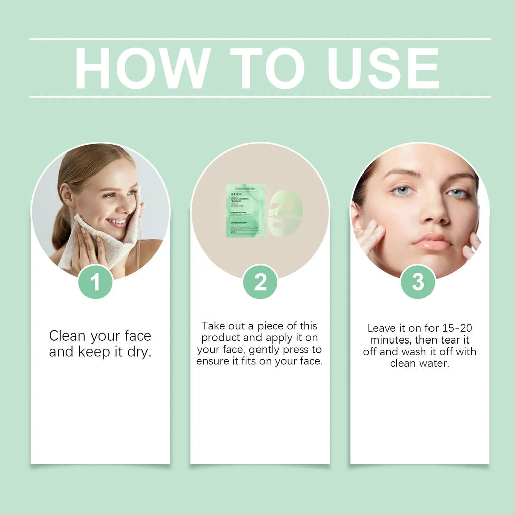 Retinol hydrating face mask with hyaluronic acid and Centella asiatica extract for skincare treatment