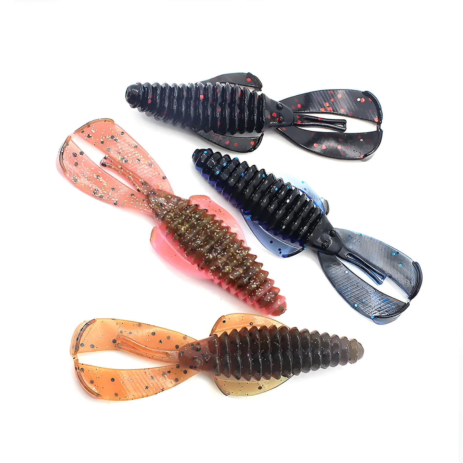 PVC soft bait fishing lure showing colour options in 8cm and 12cm sizes