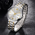 Fashion business quartz watch with 40mm dial, mineral glass mirror, and stainless steel butterfly buckle, black colour option