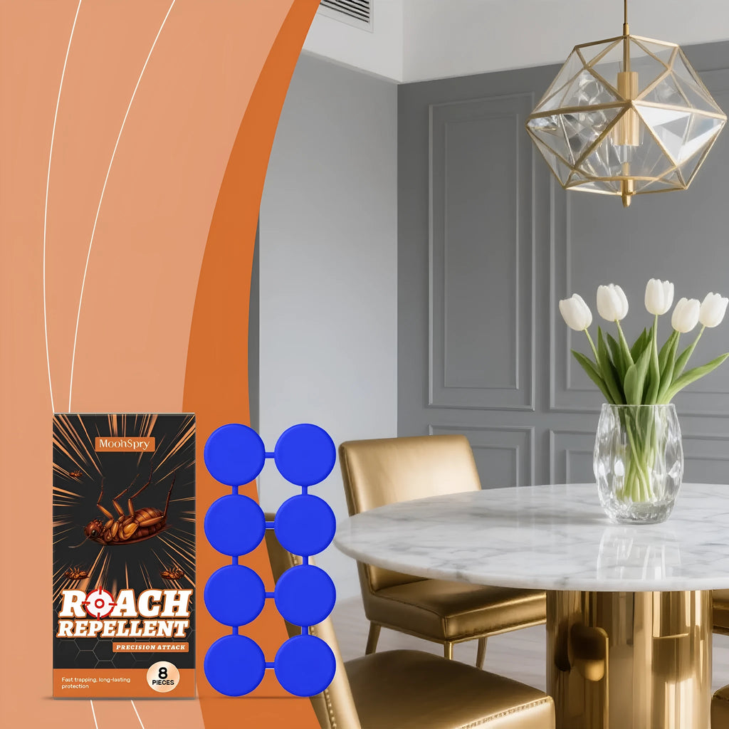8-piece cockroach bait sticker and glue trap set for indoor kitchen pest control