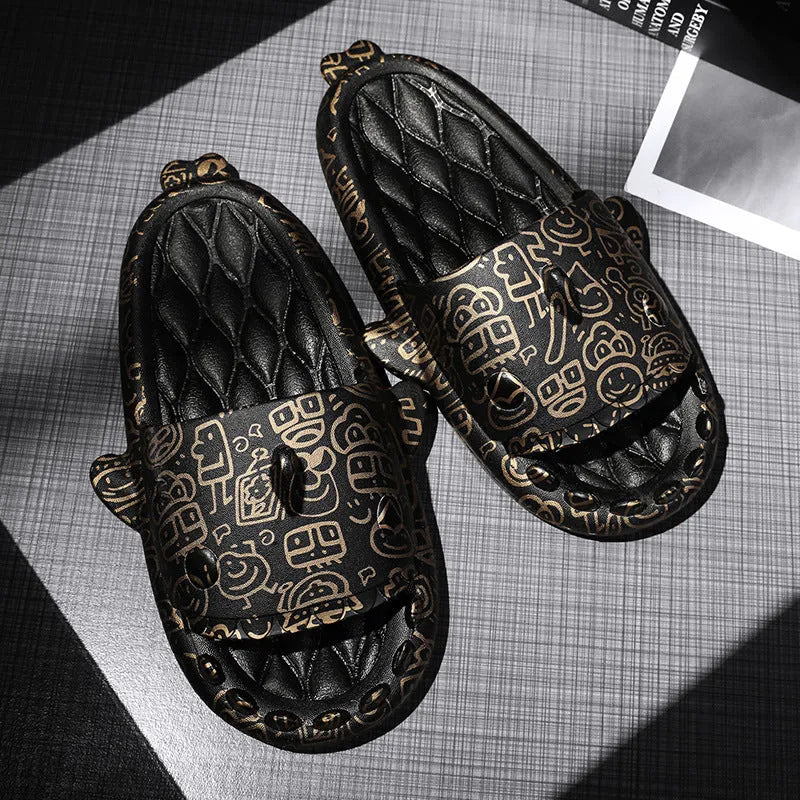 EVA home slippers with shark design in open toe style available in multiple colours