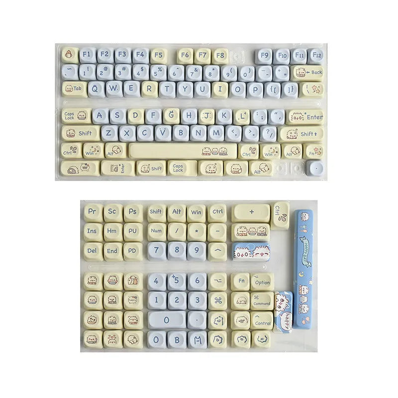 Sublimation PBT key cap set for Wooting keyboards, available in Taro Kitten Moa colour, with magnetic shaft adapter compatibility