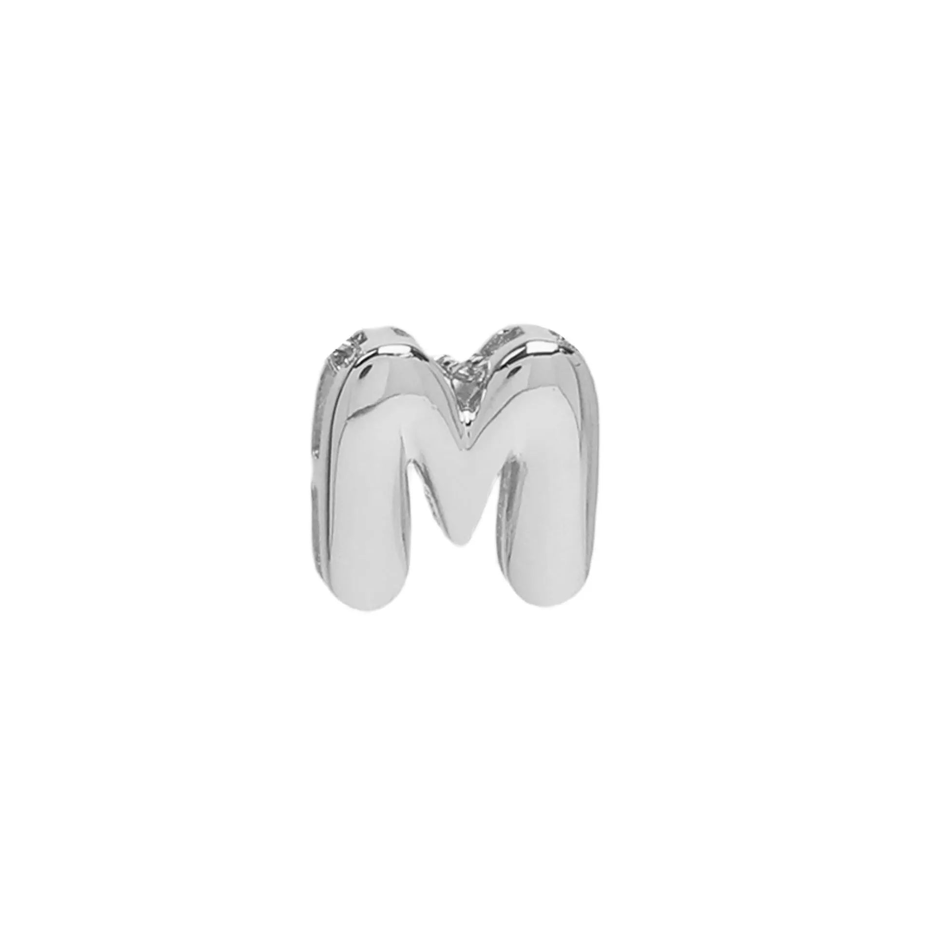 18k brass smooth surface bubble letter bracelet with pendant in gold colour on copper alloy