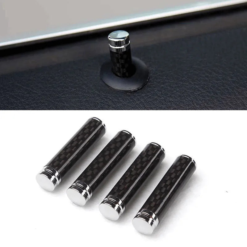 Set of four carbon fibre car interior door handle decorative covers for direct replacement