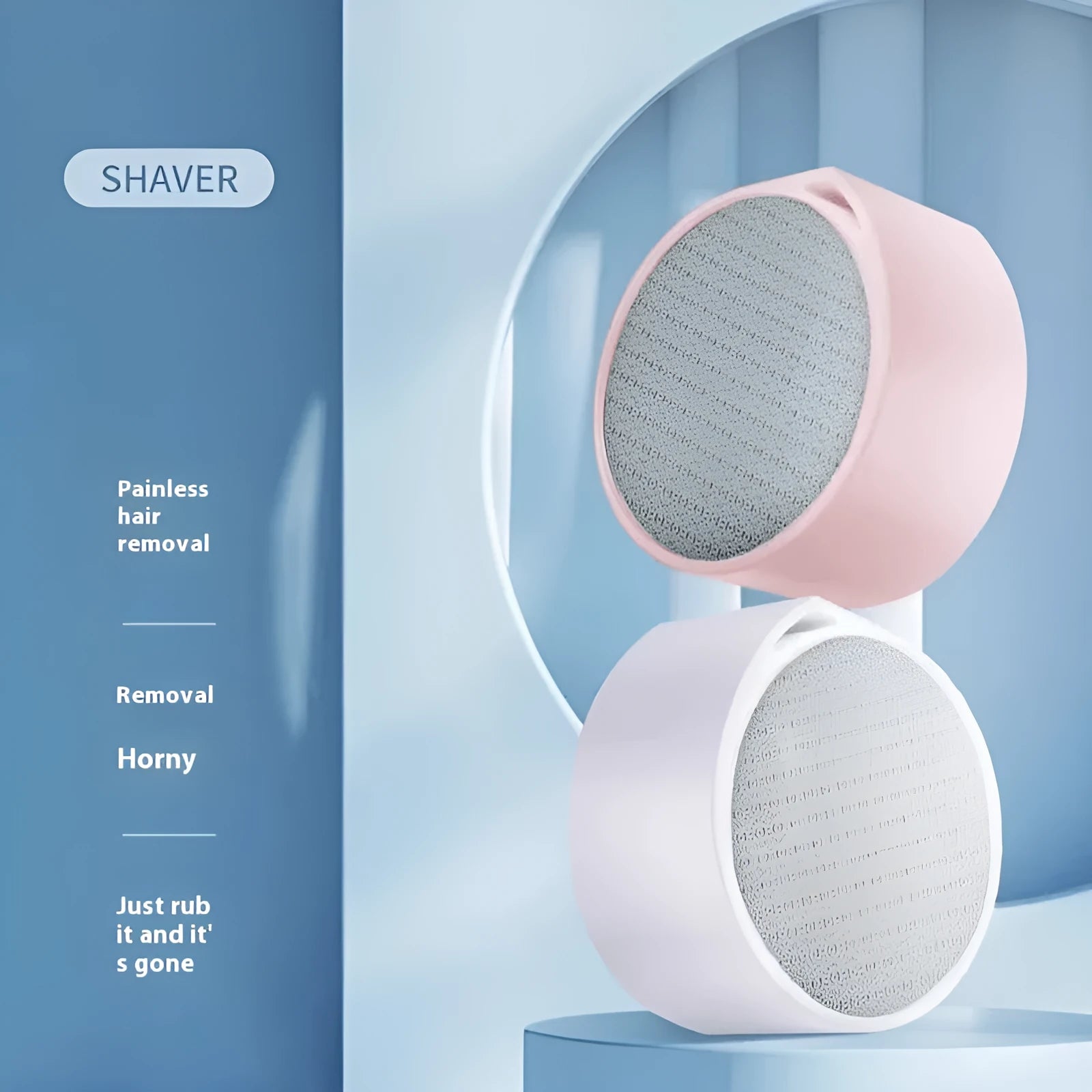2-in-1 nano glass epilator and foot skin remover device in 2in1 style colour with plastic construction