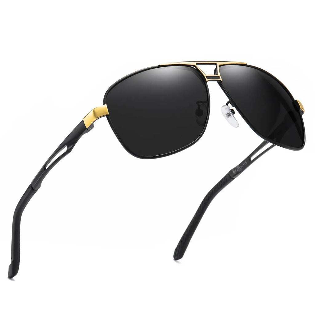 Men's orange red aviator sunglasses with metal frame and polarized HD TAC lenses