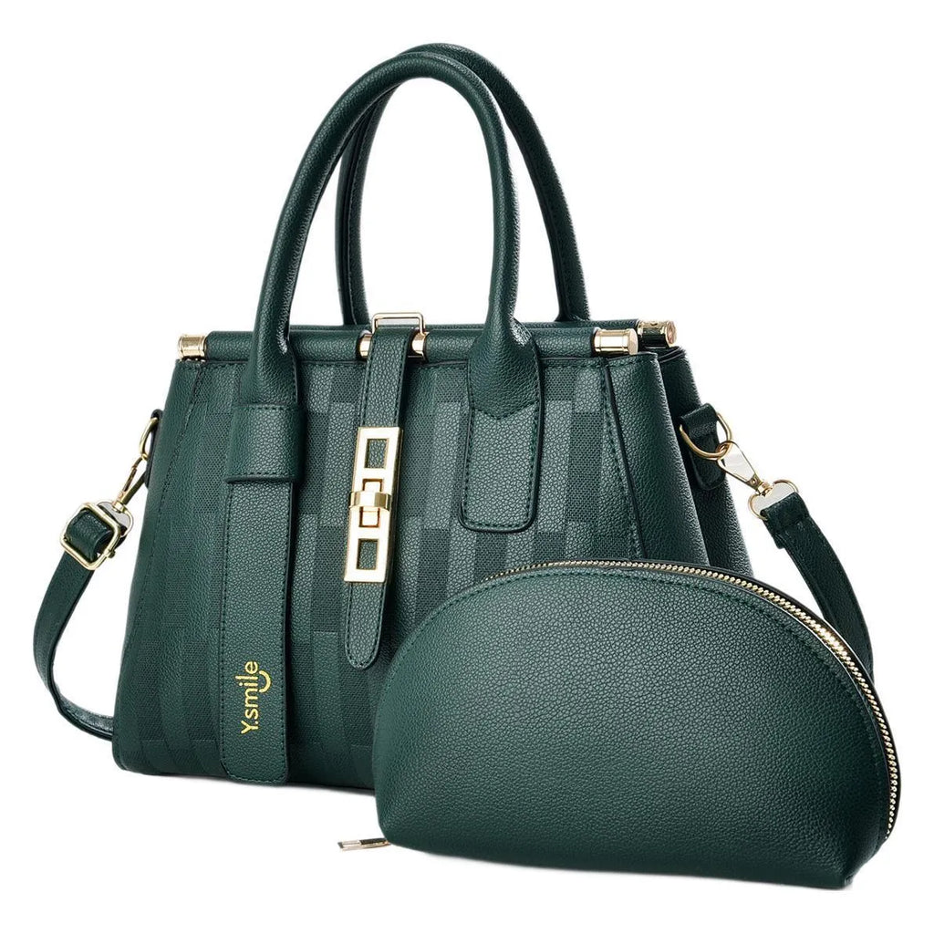 Round black PU crossbody shoulder bag with a long strap, showing its size and polyester-lined interior.