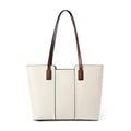 Women's black genuine leather large capacity shoulder bag with organised internal compartments
