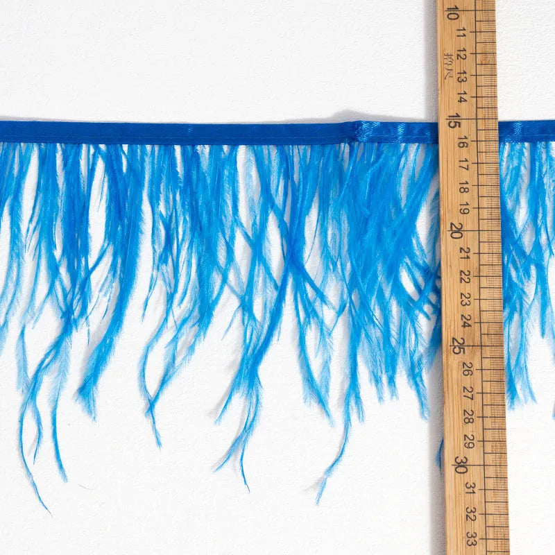 Decorative feather cloth strip DIY trim 10-15cm wide in multiple colours for clothing crafts