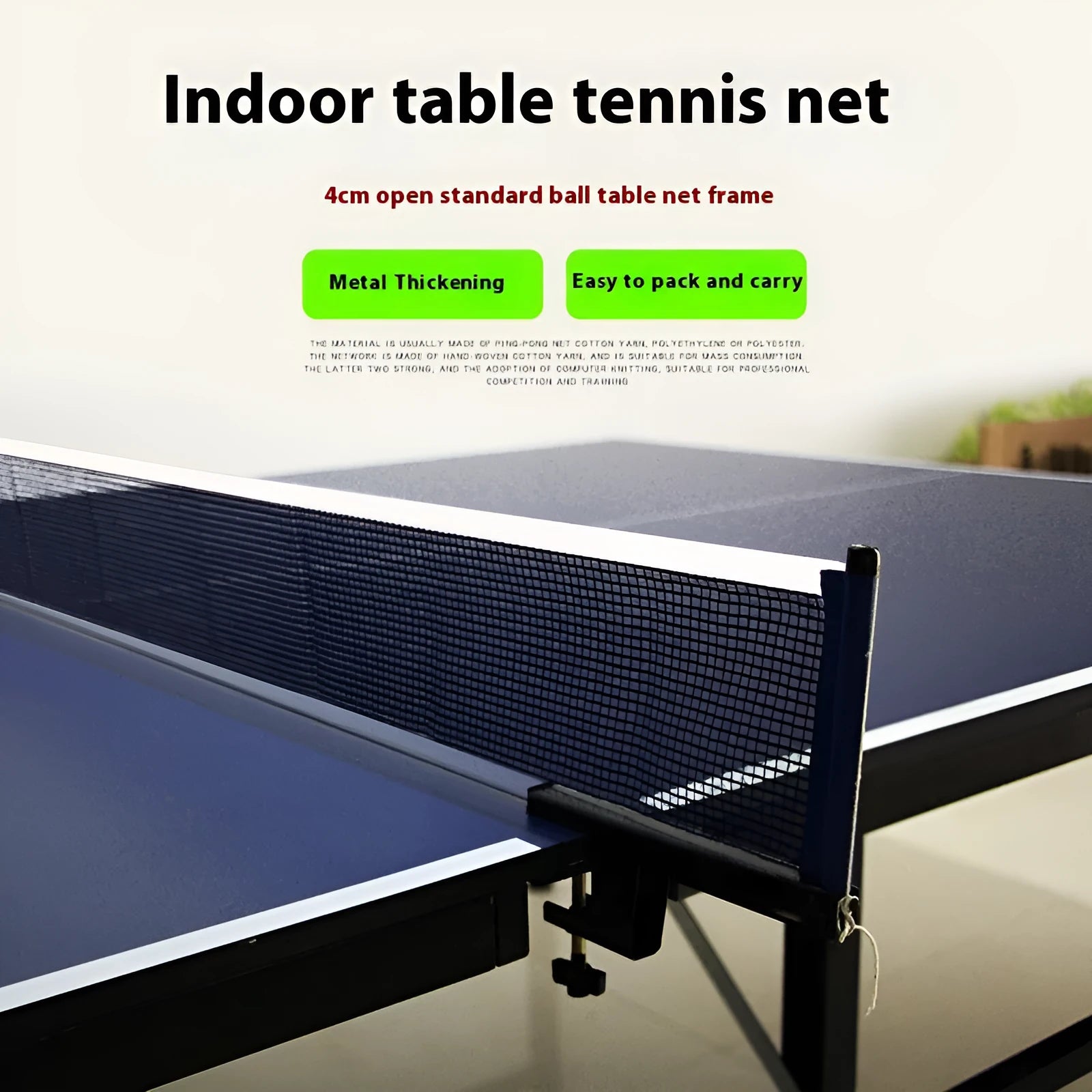 Black universal table tennis net post with large thickened clip for secure table attachment.