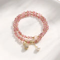 Women's strawberry quartz geometric crystal bracelet for money drawing and luck changing