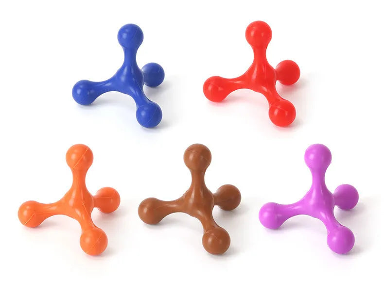 Beef-flavoured silicone chew toy with triple-leg design for small and medium breed puppies