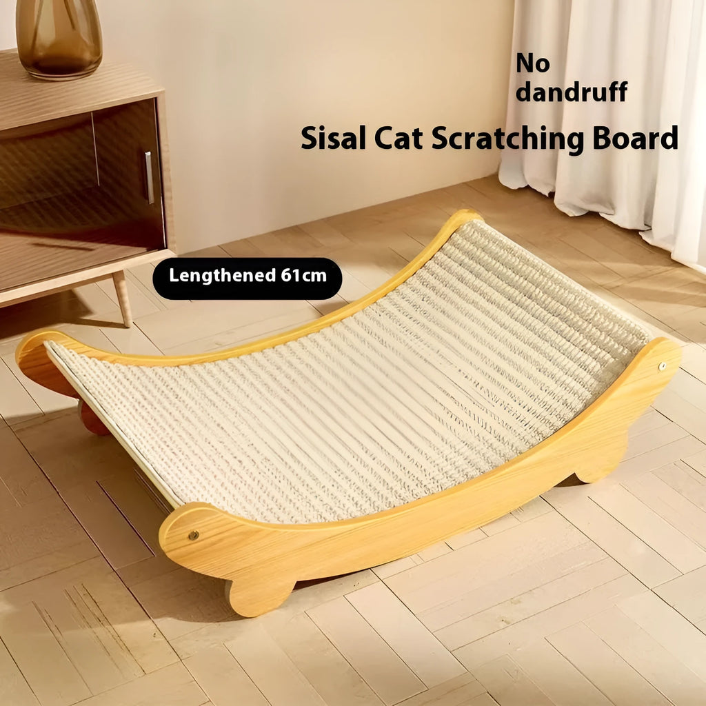 Sisal cat scratch board with natural texture in pastoral design