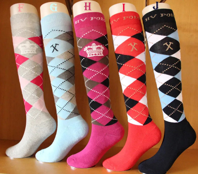 Unisex equestrian polo socks high tube cotton blend for rider leg protection