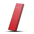 SSD mobile hard disk with metal casing in various colours showing ultra-thin 6TB external storage device