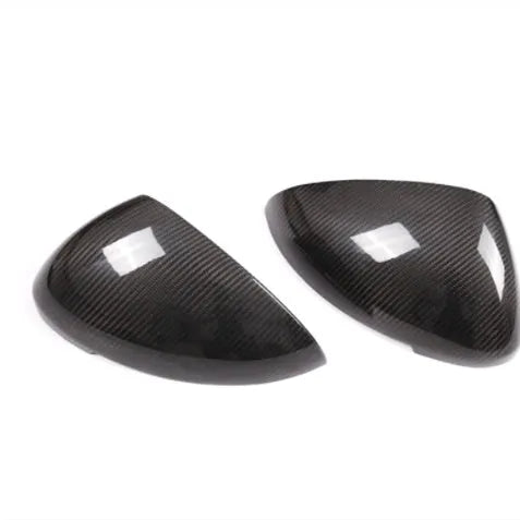 Black true carbon fibre rearview mirror covers for 2014-2022 Porsche Macan