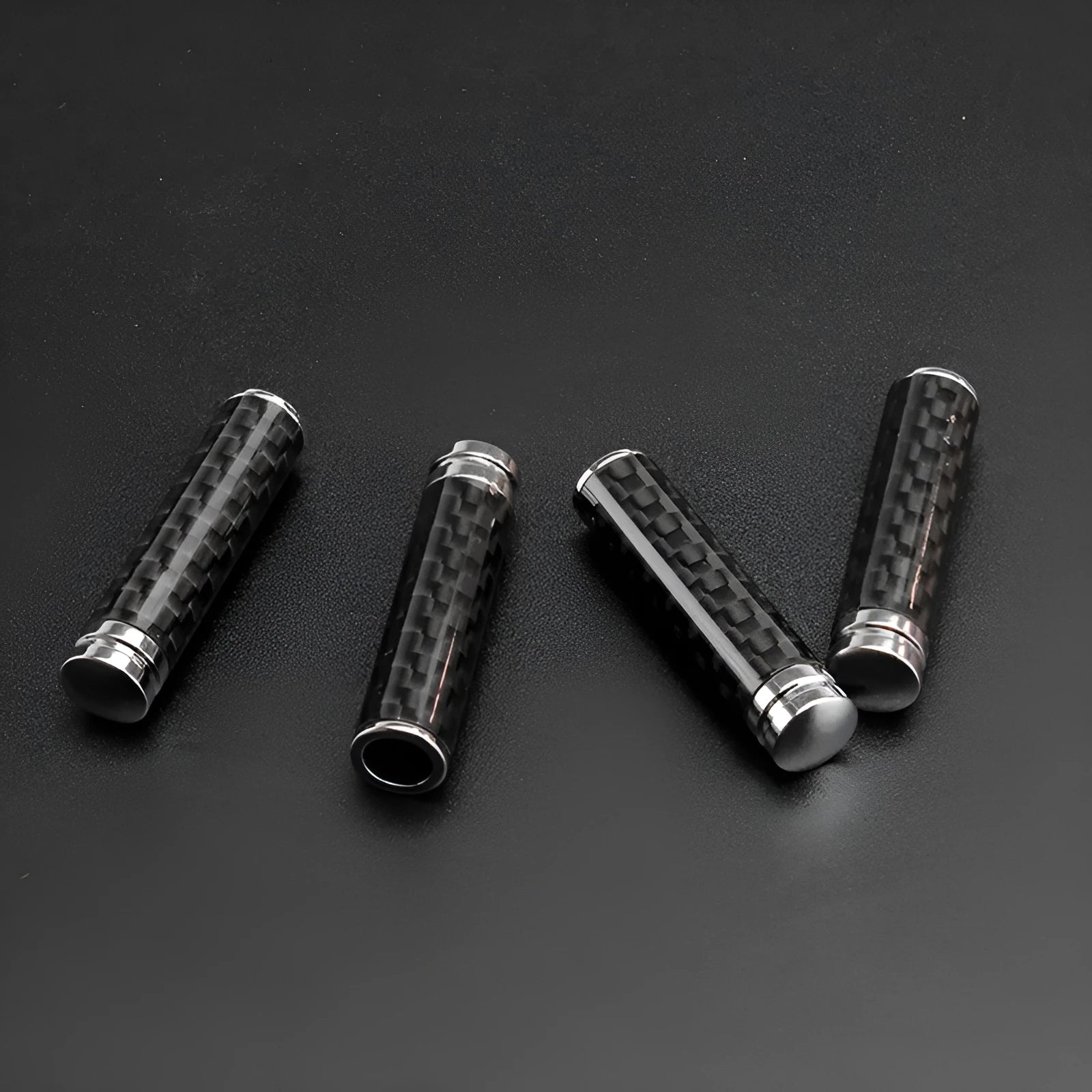 Set of four carbon fibre car interior door handle decorative covers for direct replacement