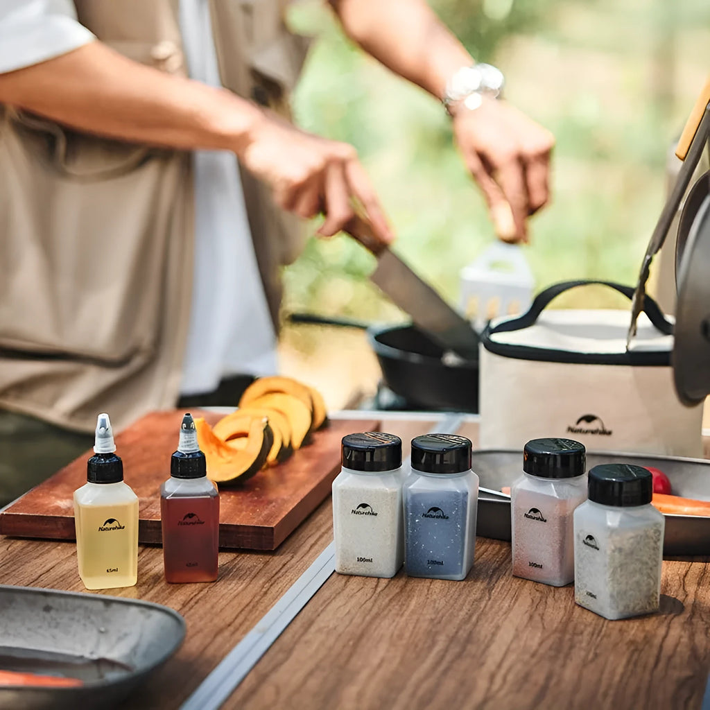 Naturehike six-piece portable seasoning bottle set in PP material for outdoor cooking