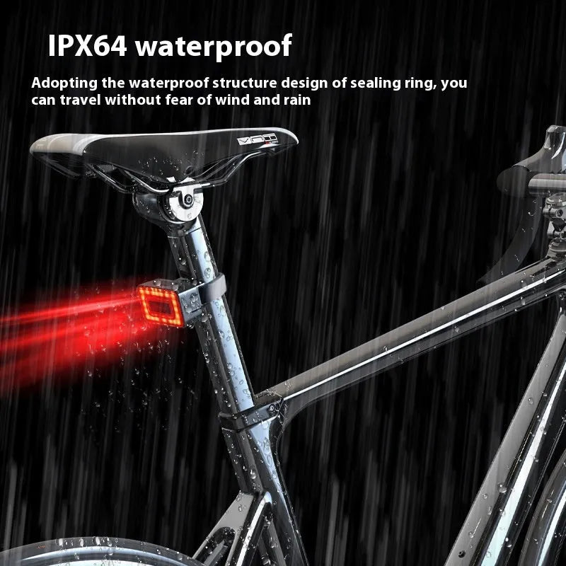 Smart millimeter wave radar bicycle taillight with double bracket in black colour