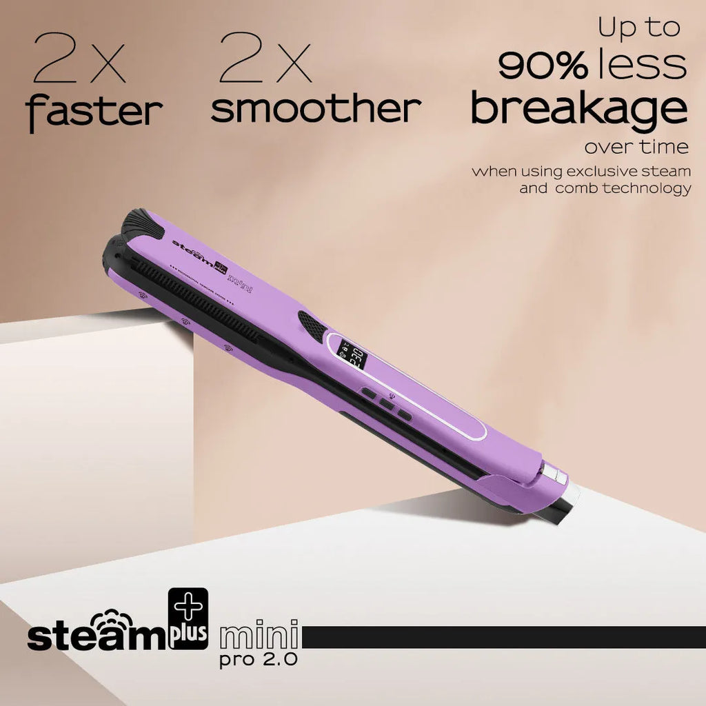 Mini steam splint spray hair straightener in champagne colour with 200W power rating