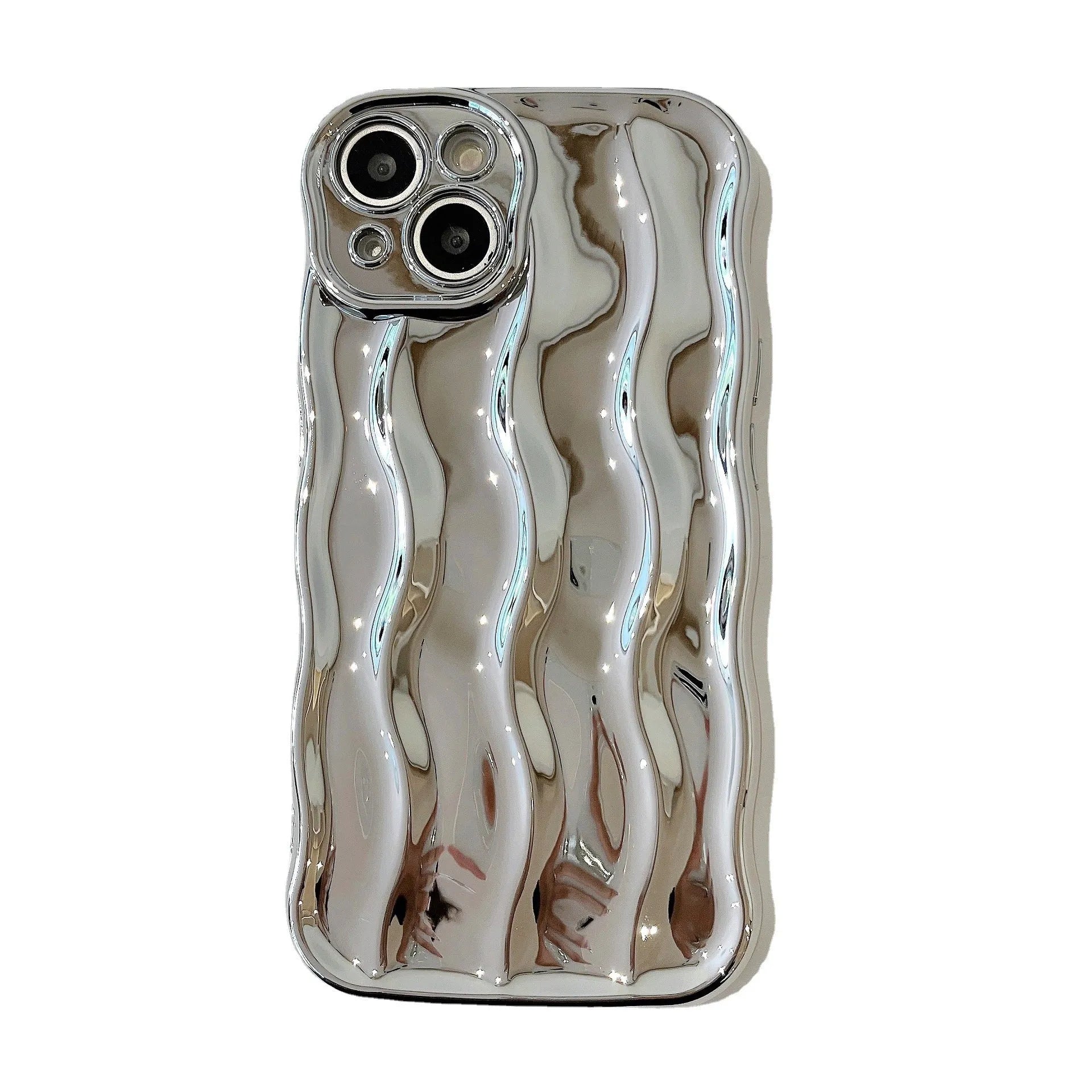 Electroplating three-dimensional wave stripe TPU phone case for iPhone 17 series in multiple colour options