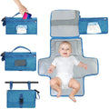 Portable waterproof baby change pilch in solid blue colour with Oxford fabric and PEVA lining