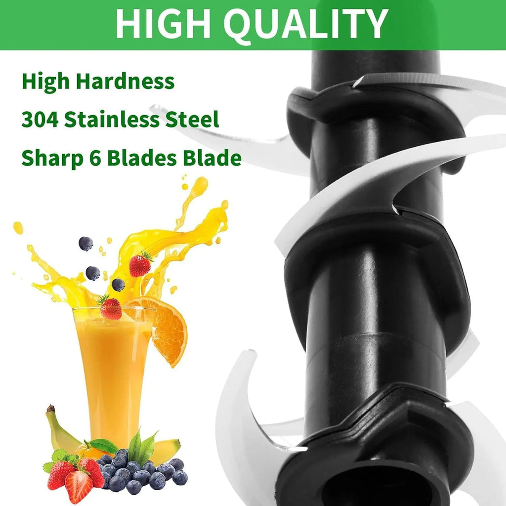 Stainless steel six-blade set for juicer with knife holder accessory