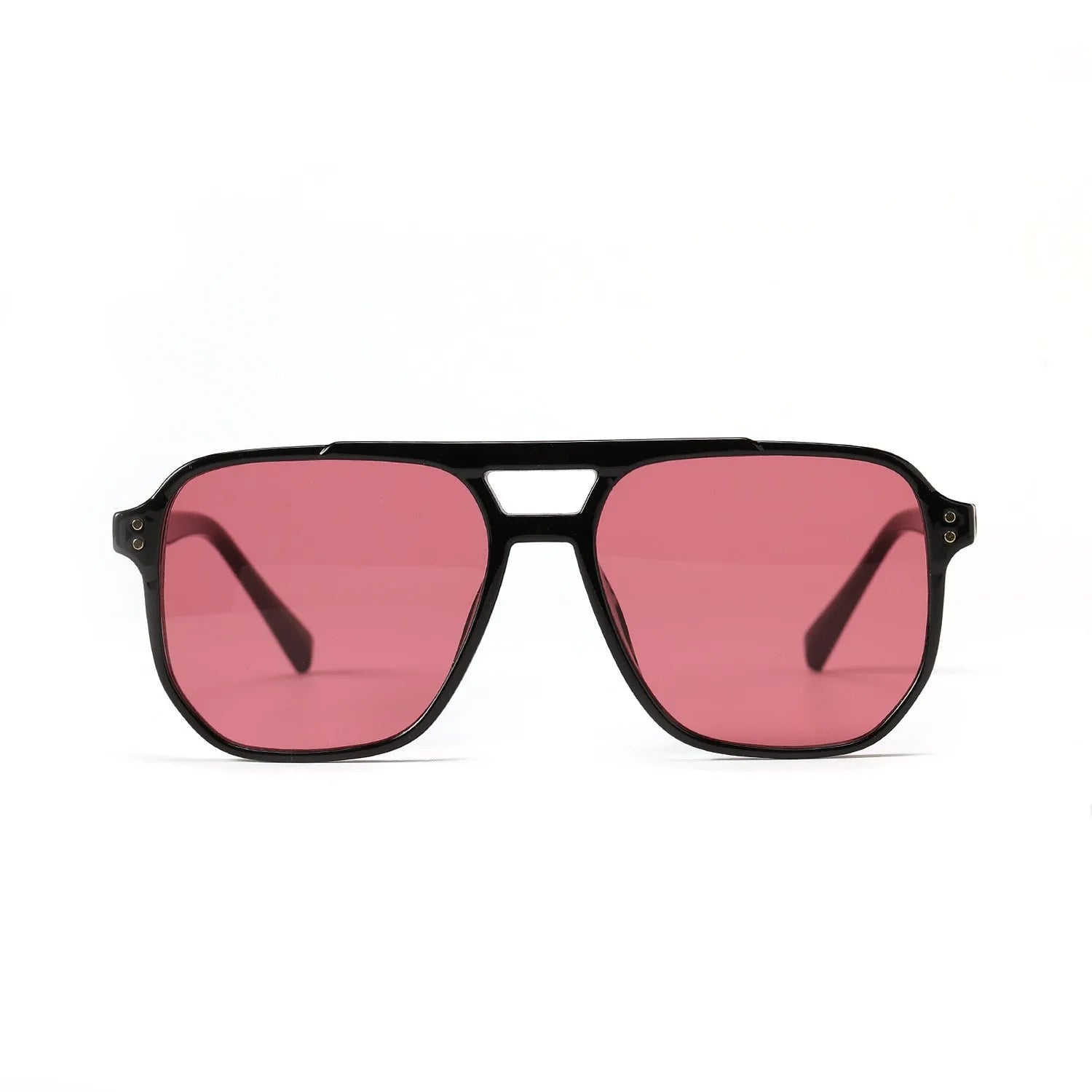 Women's square double beam fashion sunglasses with UV400 protection in multiple colour options