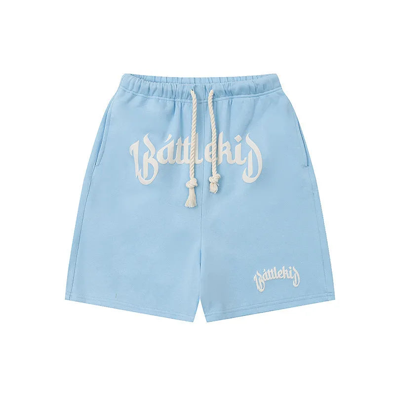 Cotton blend cropped sweatpants in street style loose fit design