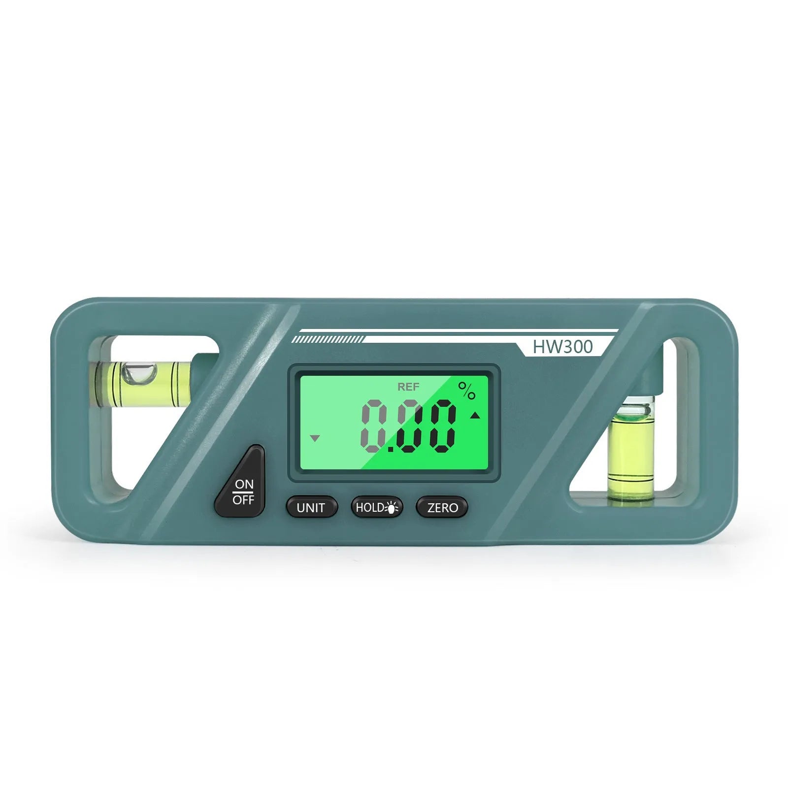 Black digital inclinometer level meter with magnetic base and LCD display showing an angle reading.