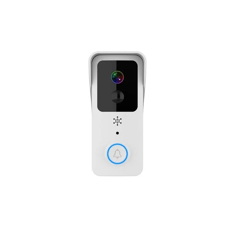 Black or white waterproof visual doorbell with HD camera lens and smart home security features