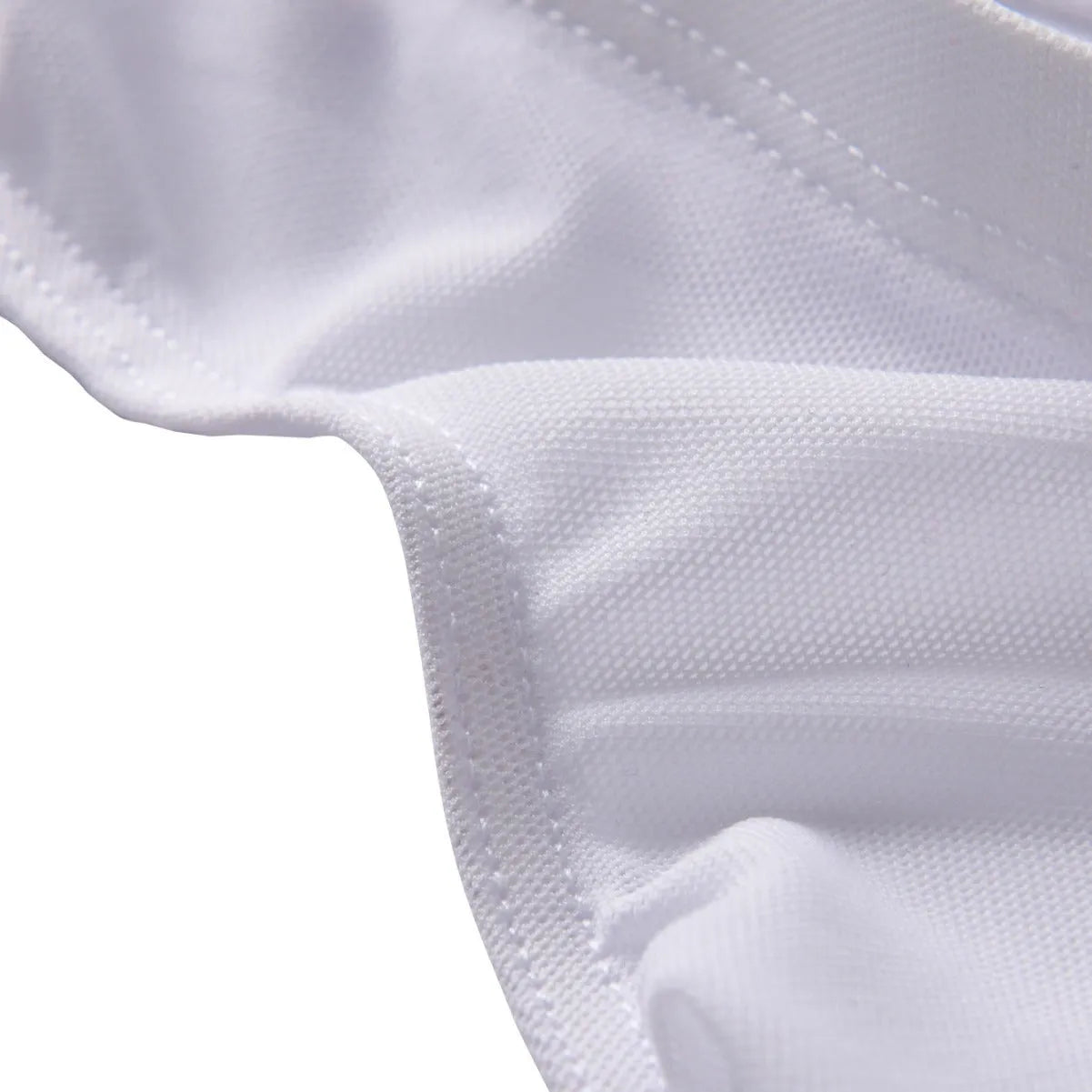 Men's black quick-drying nylon triangle shorts with low-waist design on hanger