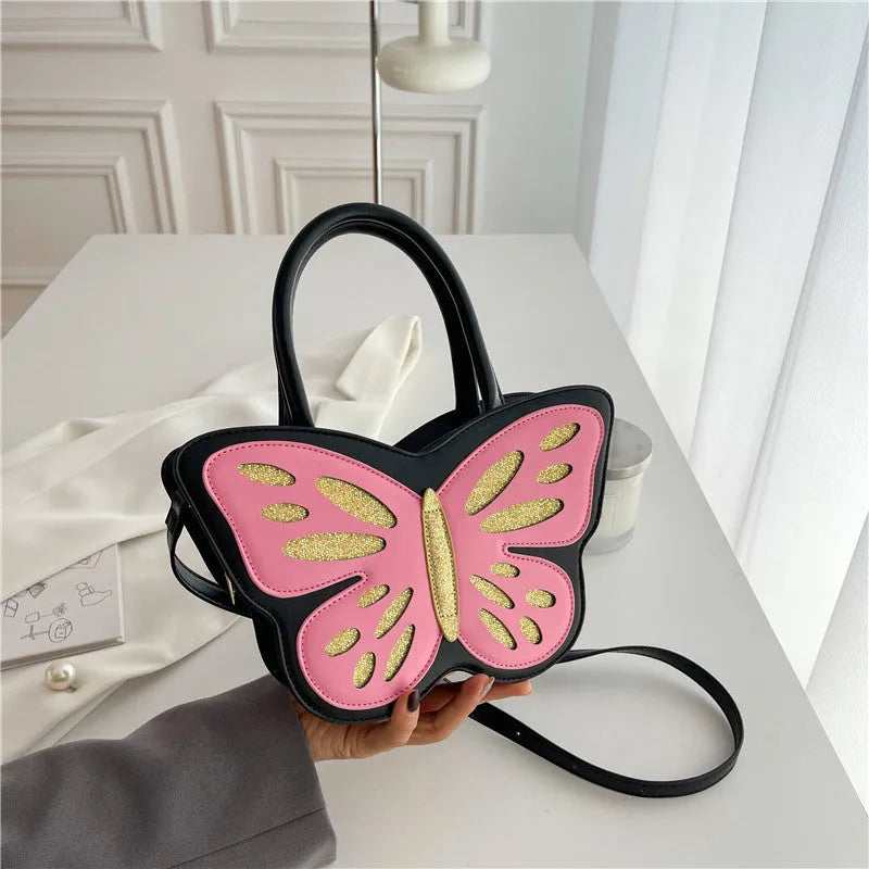 Square-shaped crossbody bag in PU leather with contrast detailing showing front view