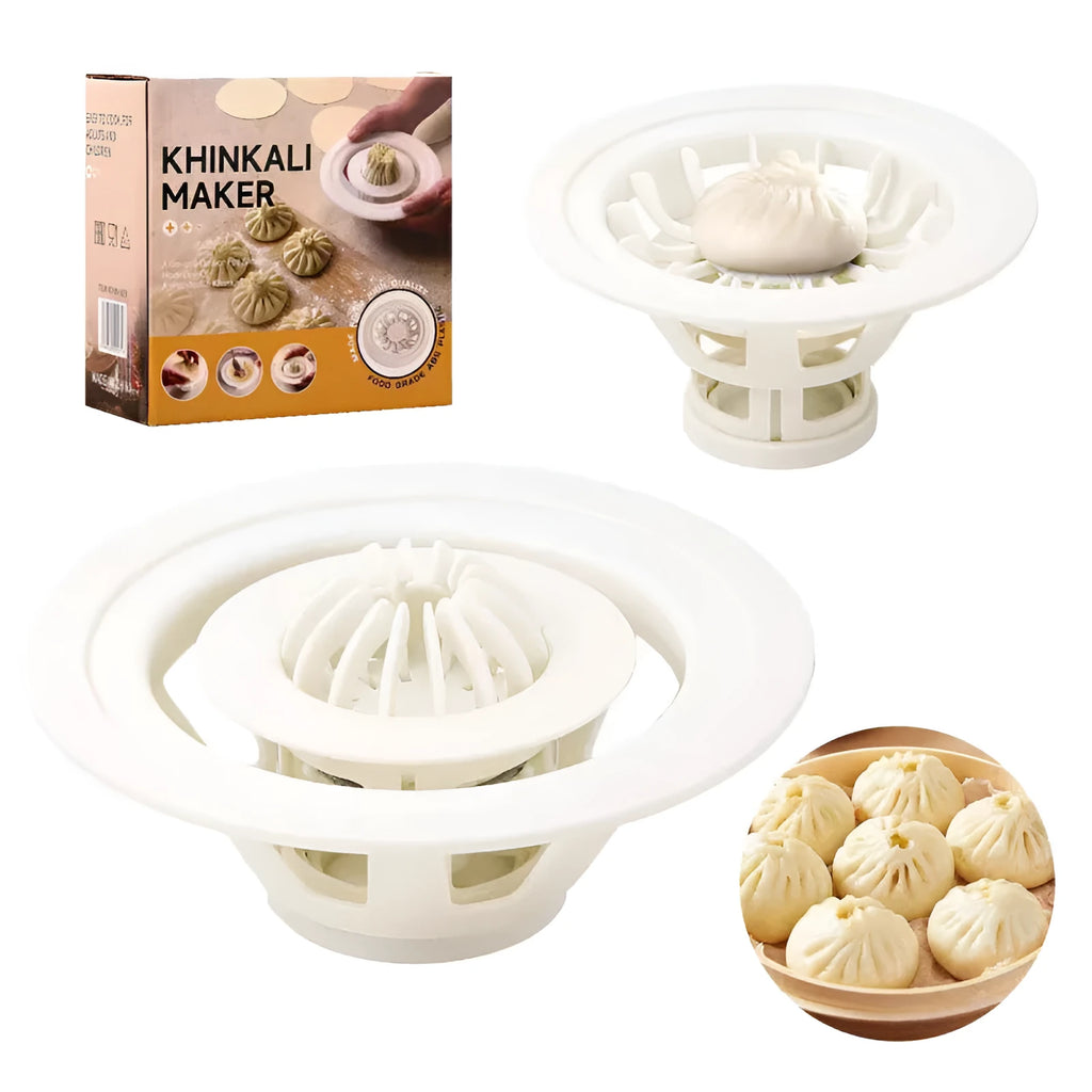 Black Jinkali steamed bun mould set with four tools for shaping baozi and dim sum