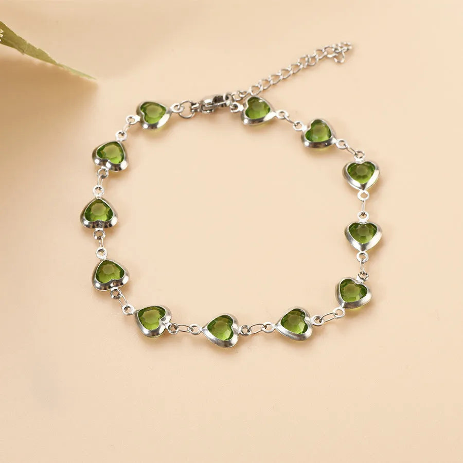 Devil's Eye Creative Heart Bracelet in stainless steel with geometric design and multiple colour options