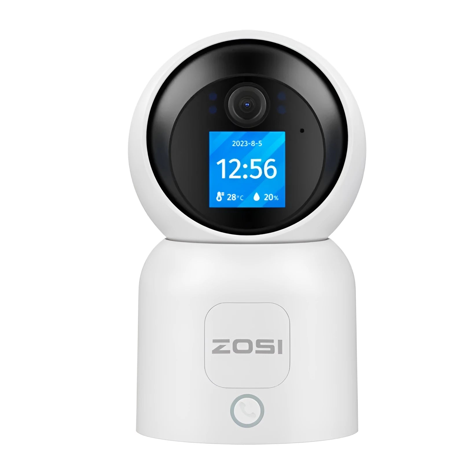 Zhou Shi wireless indoor home security camera with large screen display mounted on bracket