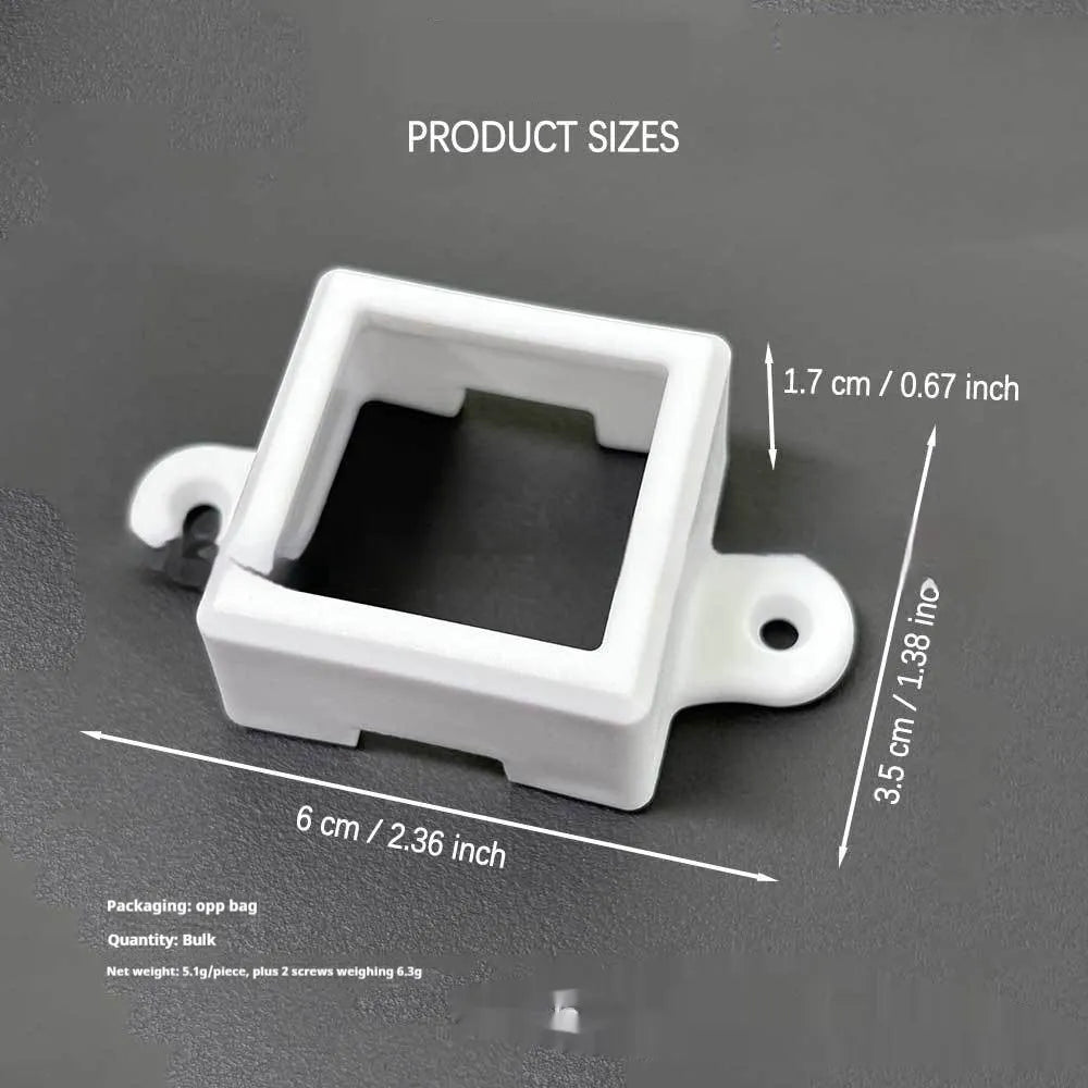 White plastic LED protective lampshade measuring 1.7cm by 6cm on a plain background.