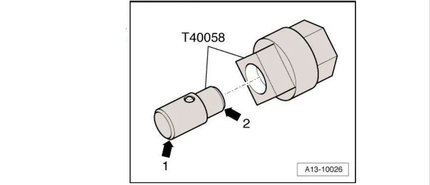 Aodi T40058 crankshaft rotating sleeve timing tool for engine service and top dead centre alignment