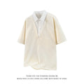 Men's black heavy henry collar short sleeve polo shirt sweater made from thin spandex fabric.