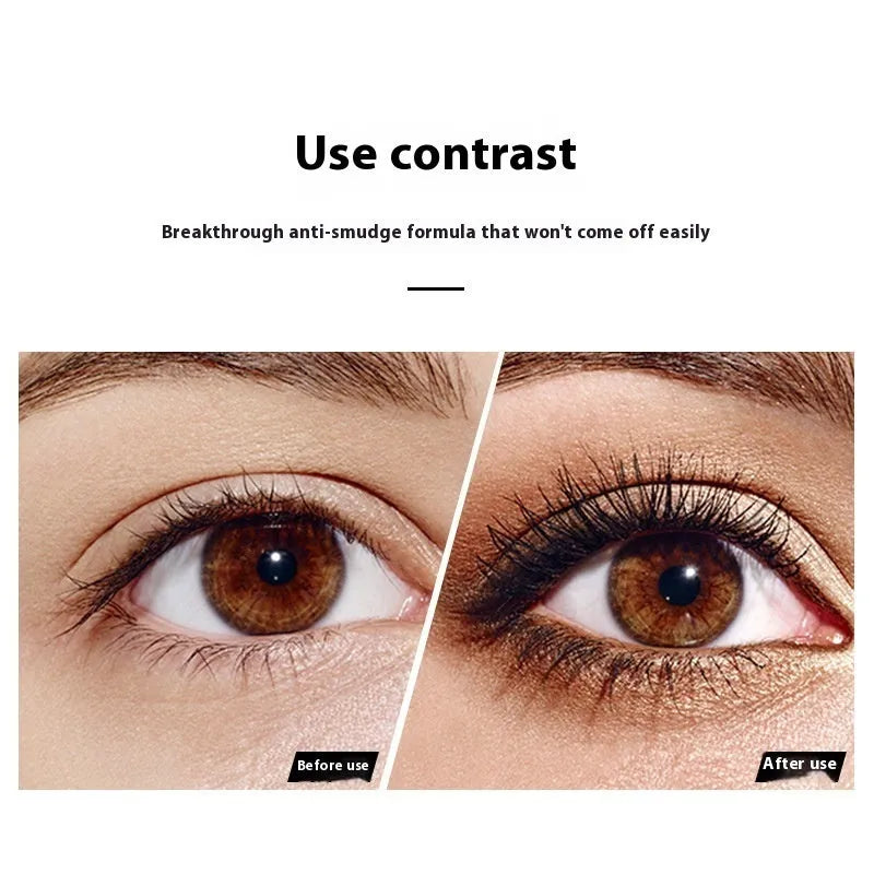 Black waterproof mascara with 4D volumising technology for thick, curled lashes