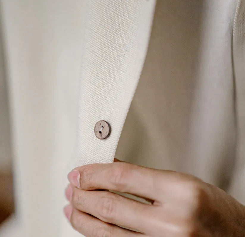 Men's light apricot Cuban collar shirt with bamboo plant pattern detail
