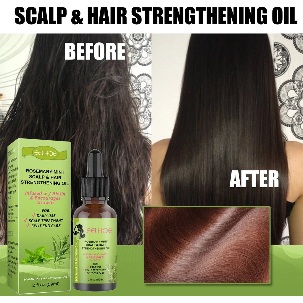 59ml bottle of Rosemary Mint Hair Growth Fluid for scalp massage and hair repair.