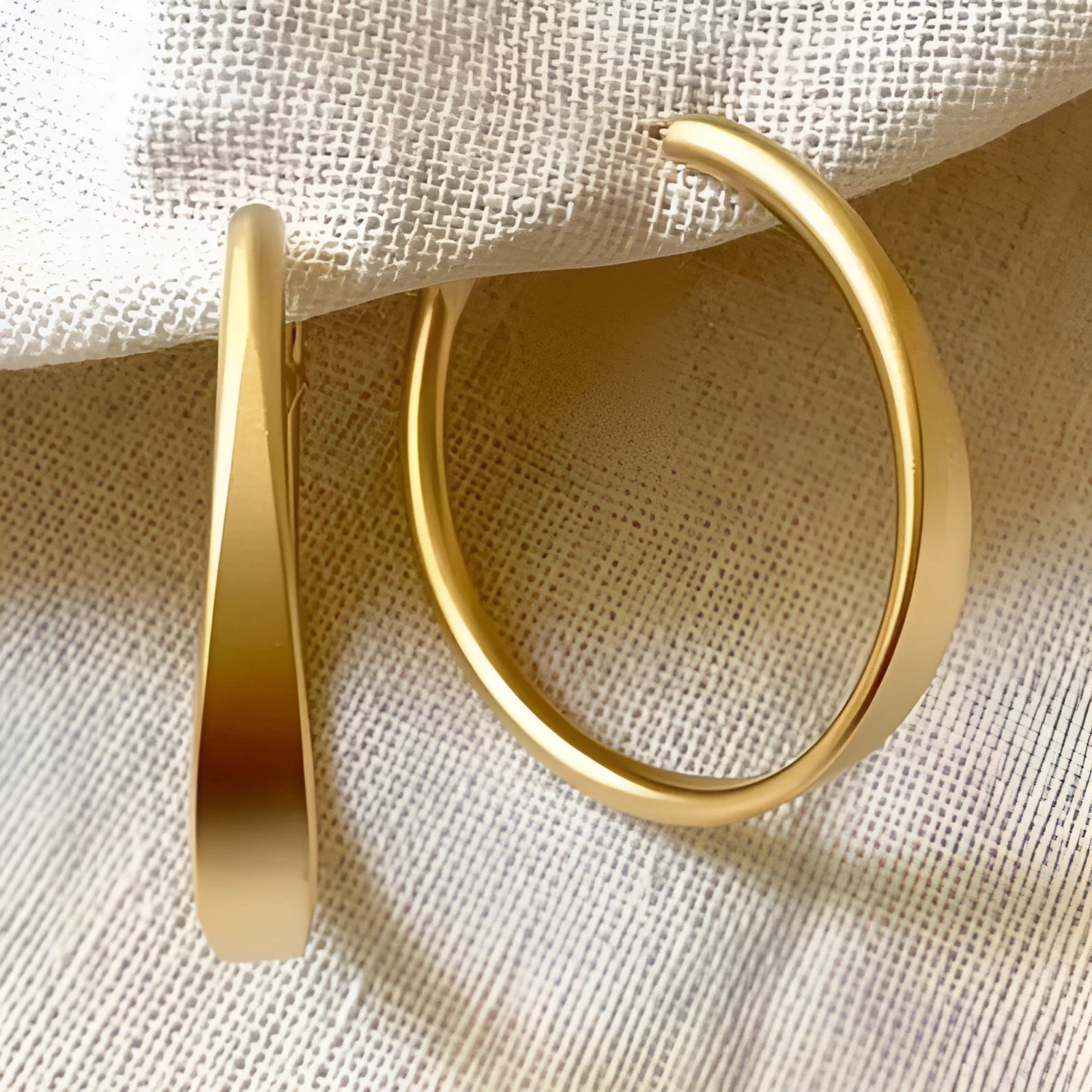 Pair of brushed matte geometric earrings for women in picture colour zinc alloy