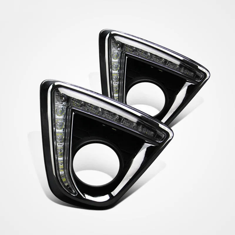 Mazda CX-5 replacement LED daytime running light bulbs with electroplated housing.