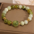 Original design sweet Mori style women's bracelet in Xiuyan jade green.