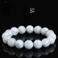 Women's crystal bracelet with natural blizzard snowflake round beads and traditional charm elements