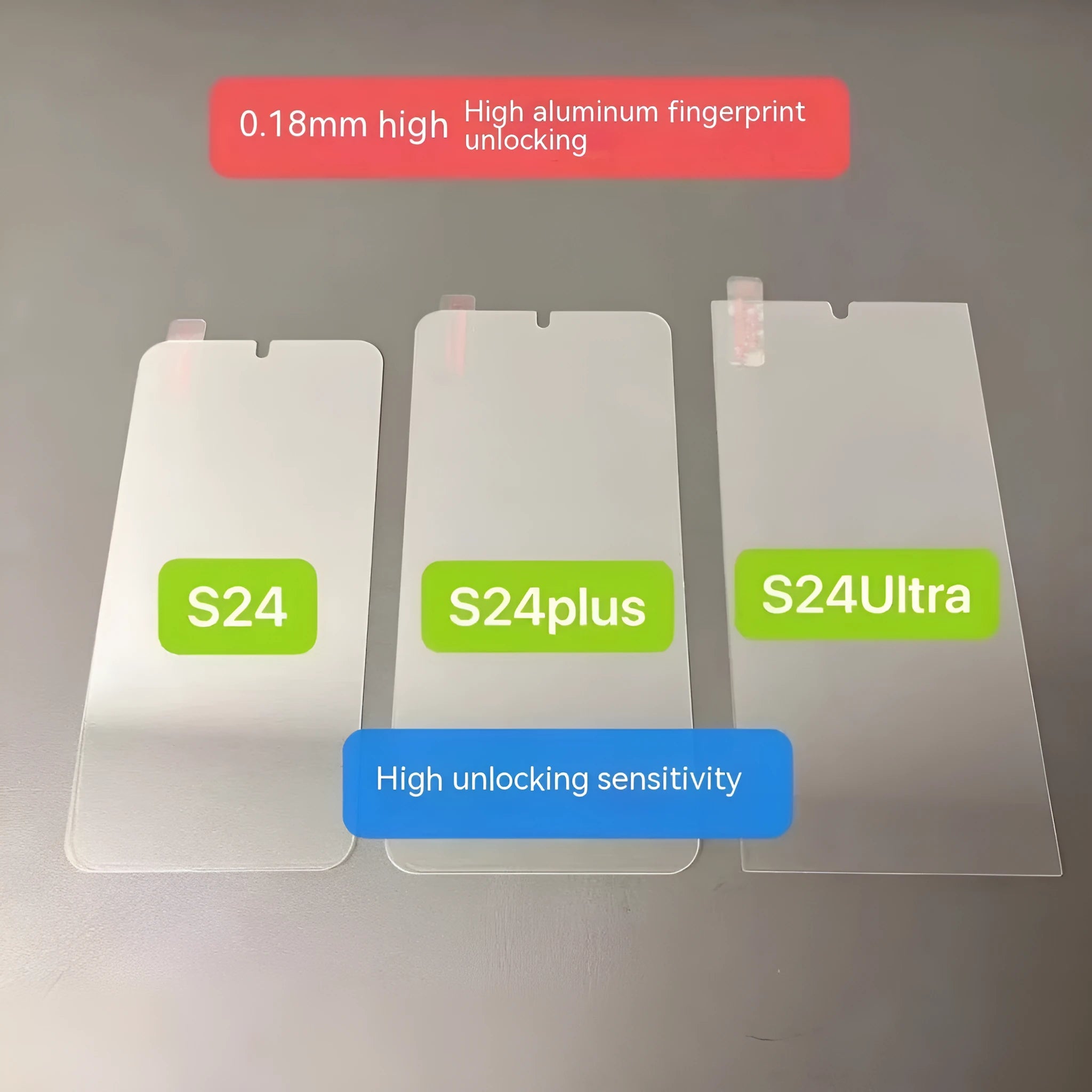 HD tempered glass screen protector for Samsung mobile phone on a dark surface
