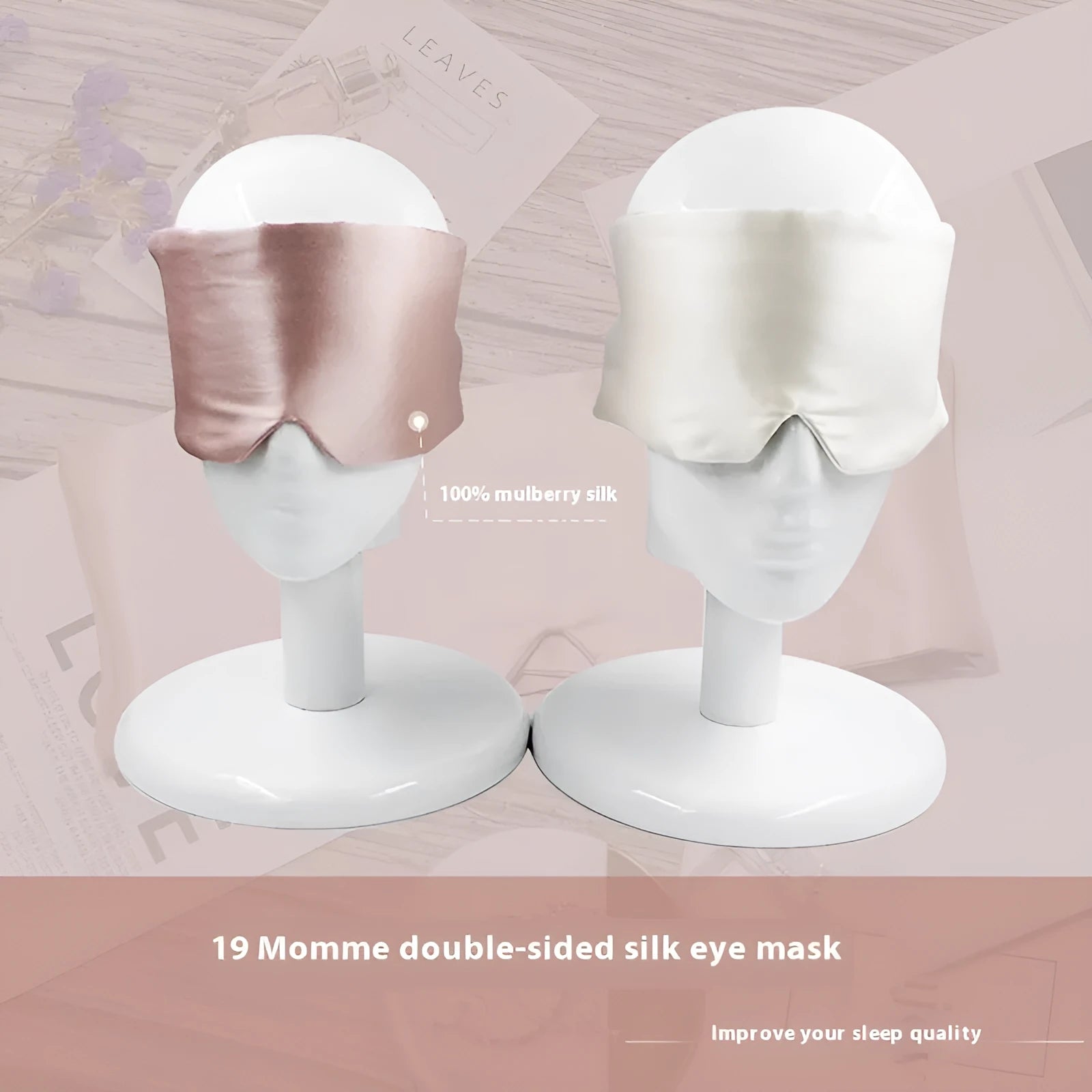 Mulberry silk sleep eye mask in multiple colours including black and champagne gold