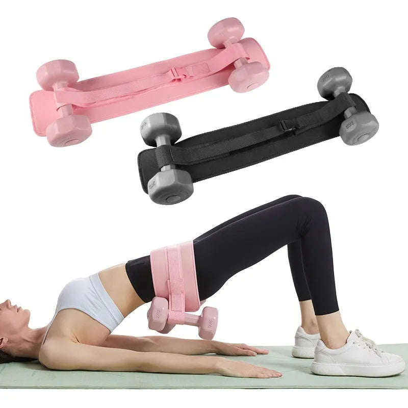 Weight-bearing hip bridge auxiliary strap fitness training belt in black or pink for yoga and body shaping